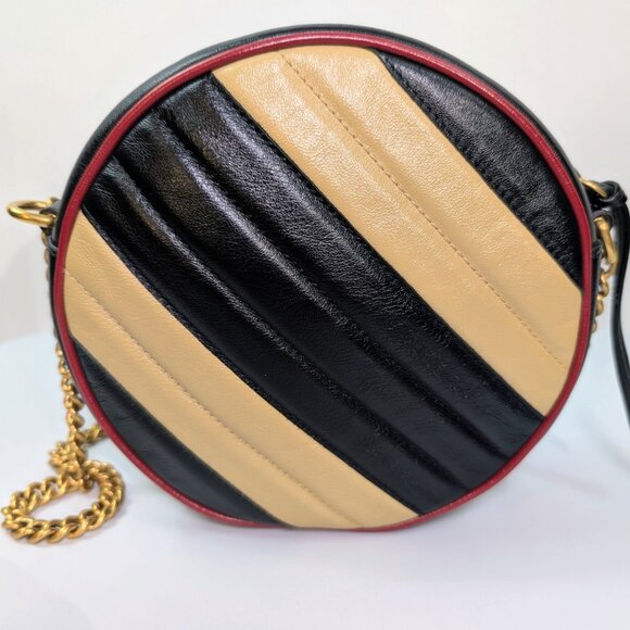 Gucci Beige and Black GG Marmont Round Mini Bag - Picture 6 of 13